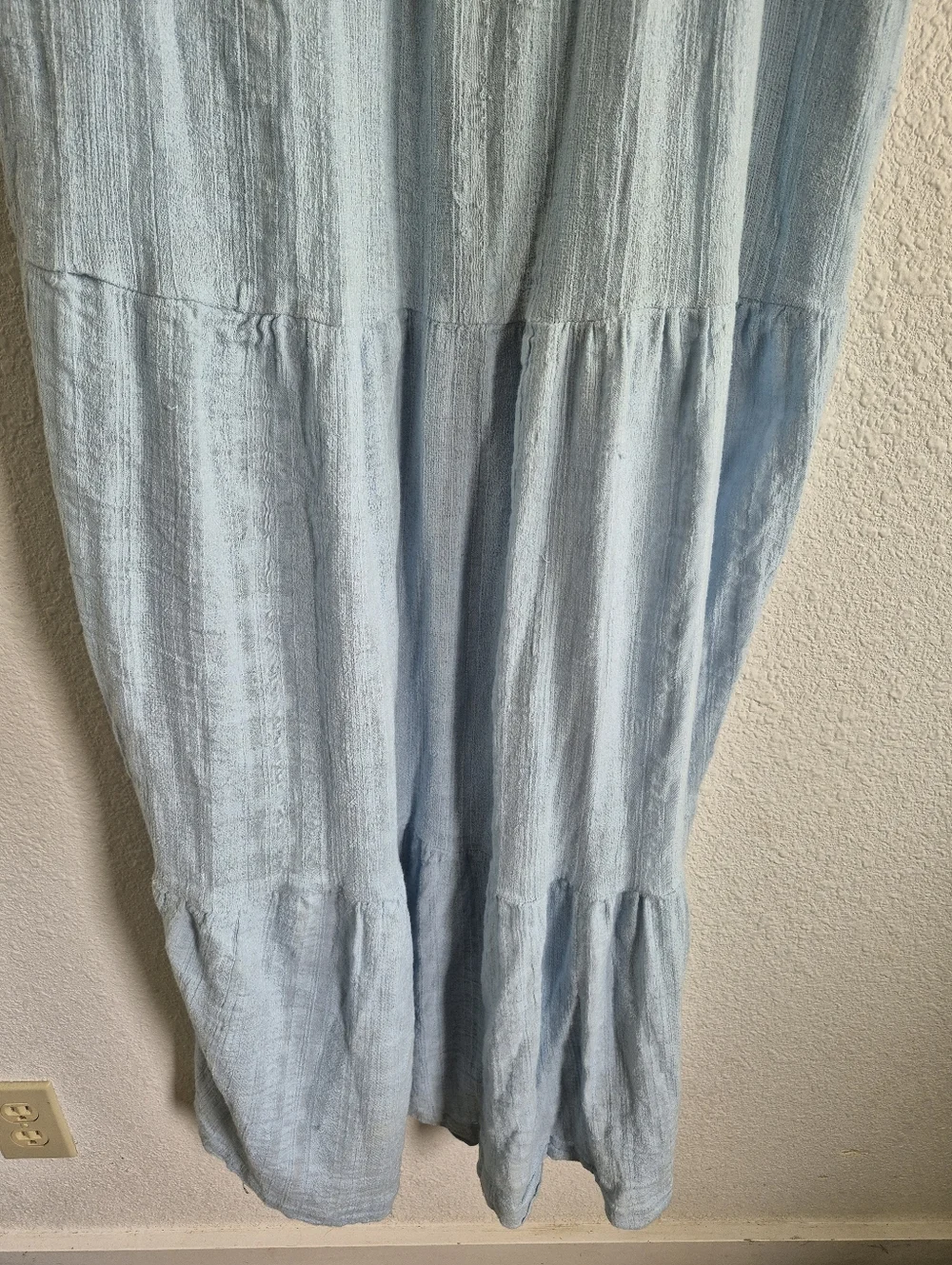 Amuse Society Light Blue Tie Front Sleeveless Tiered Maxi Dress Womens Size XL - Picture 4 of 7